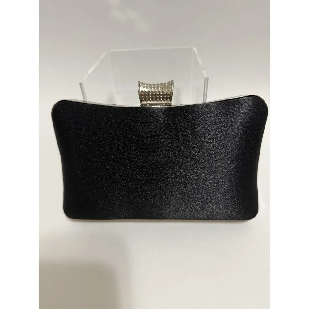 Vintage Style  Satin Clutch Rhinestone Evening Bridal Prom‎  Hard Case